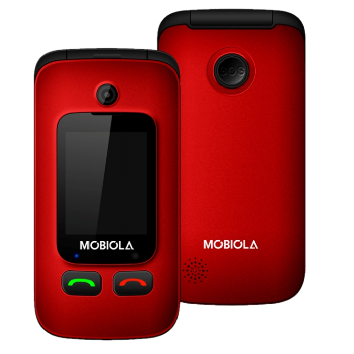 Teléfono móvil Senior de tapa MOBIOLA MB610 ROJO